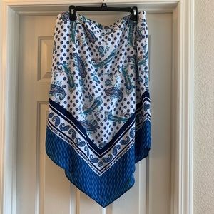 XL Cato Blue Paisley Handkerchief Skirt